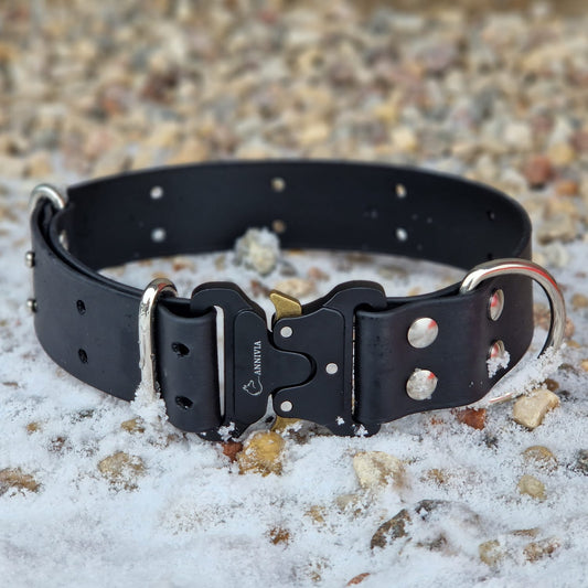 Biothane Maxi Elegance dog collar - Black