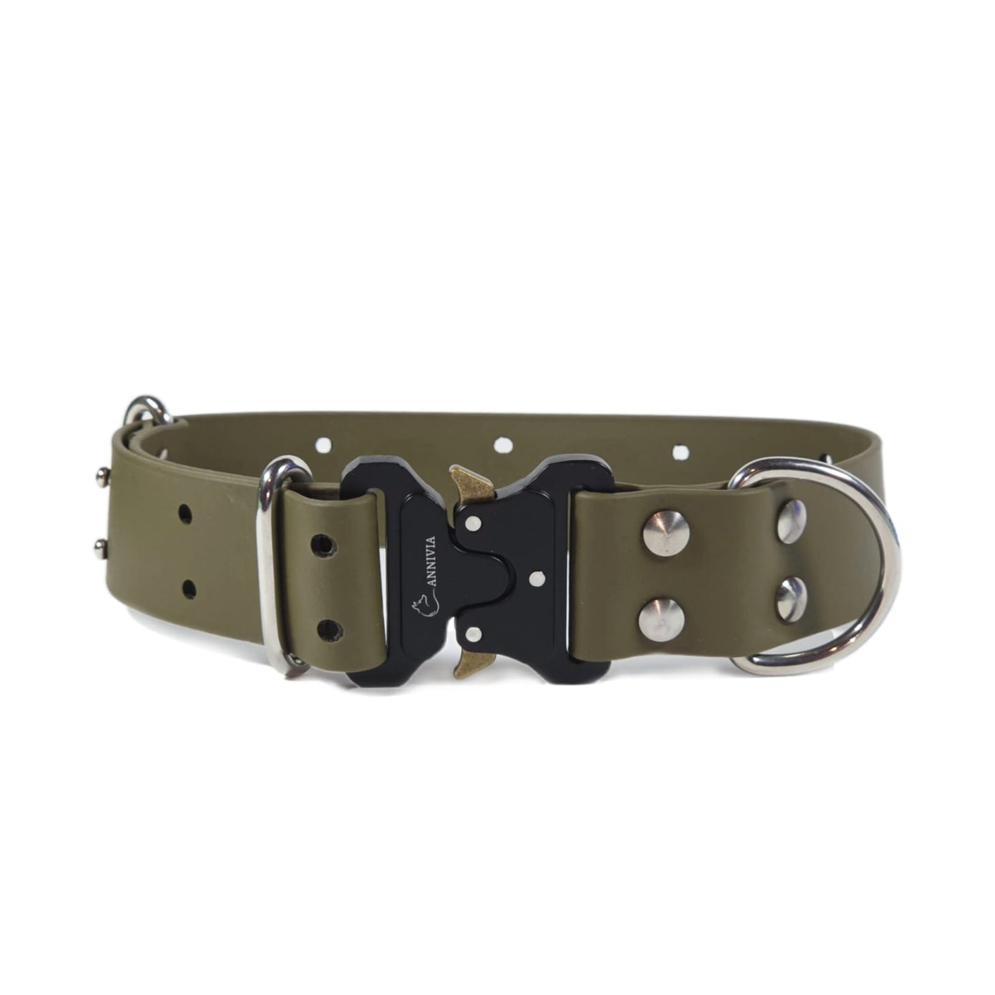 Biothane Maxi Elegance dog collar - Military Olive