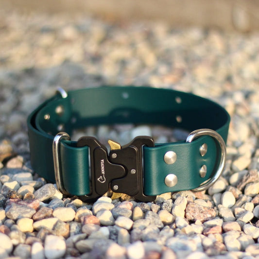 Biothane Maxi Elegance dog collar - Dark Green