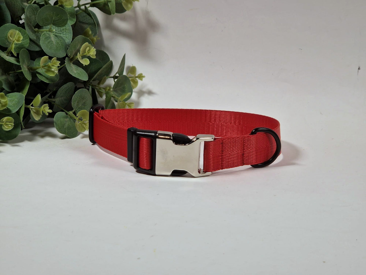 Light Dog collar (M 30-48 cm) - red