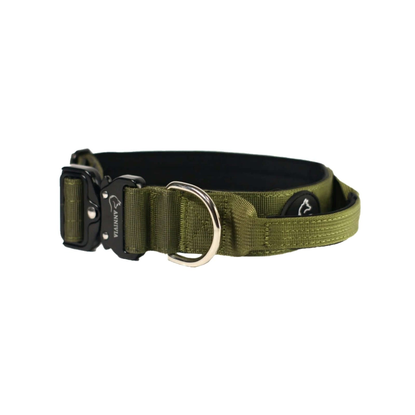 Tactical dog collar Army Green & Black (4 cm)