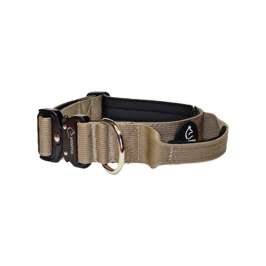 Tactical dog collar Sand & Black (4 cm)